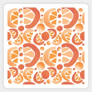 Orange Slices Fruit Pattern on White Sticker